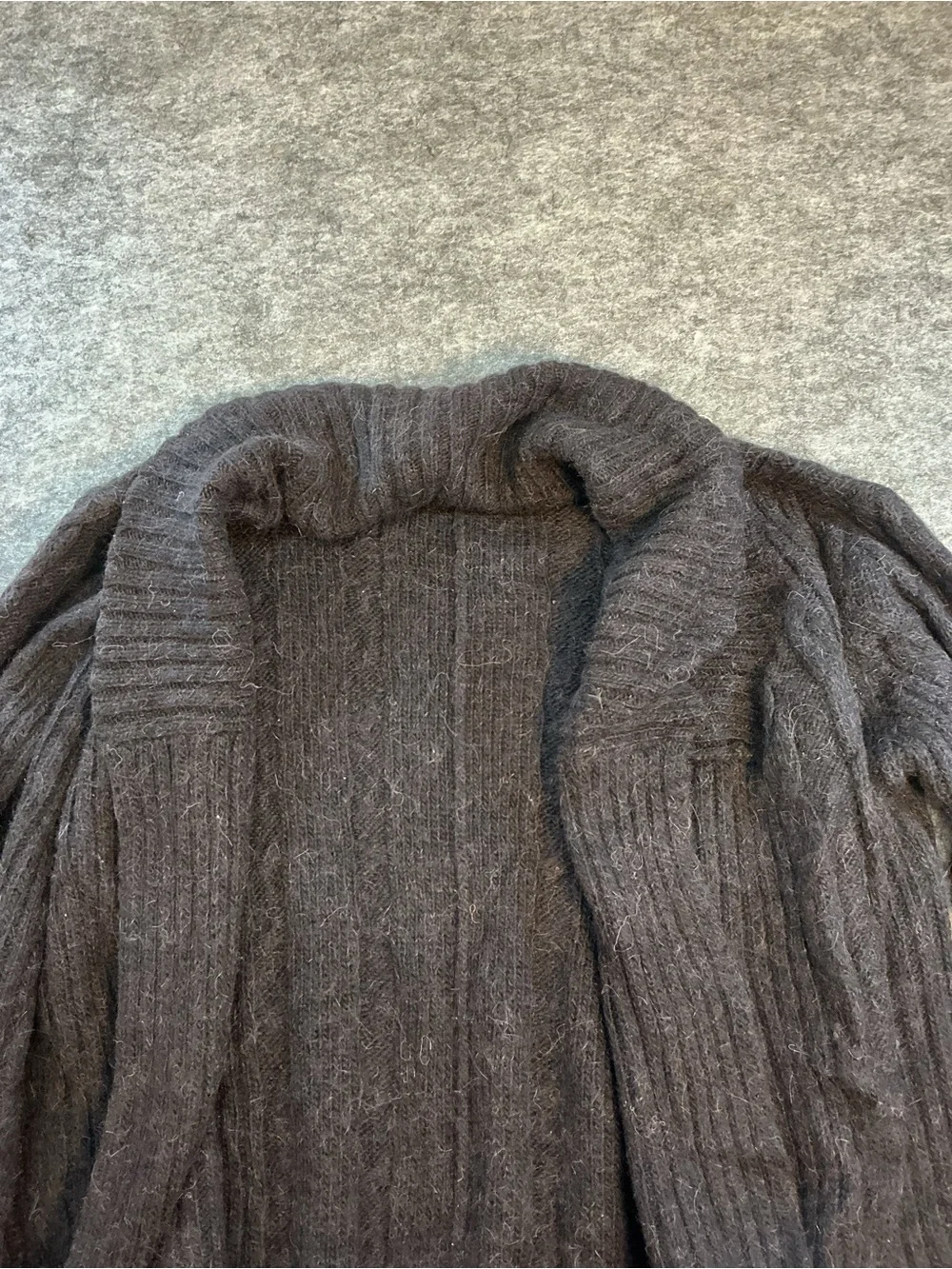 All Saints Cozy Open-Front Ribbed Cardigan Sweater - Dark Gray Size XXL